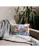 Multicolored Hebrew Blessings Decorative Pillow