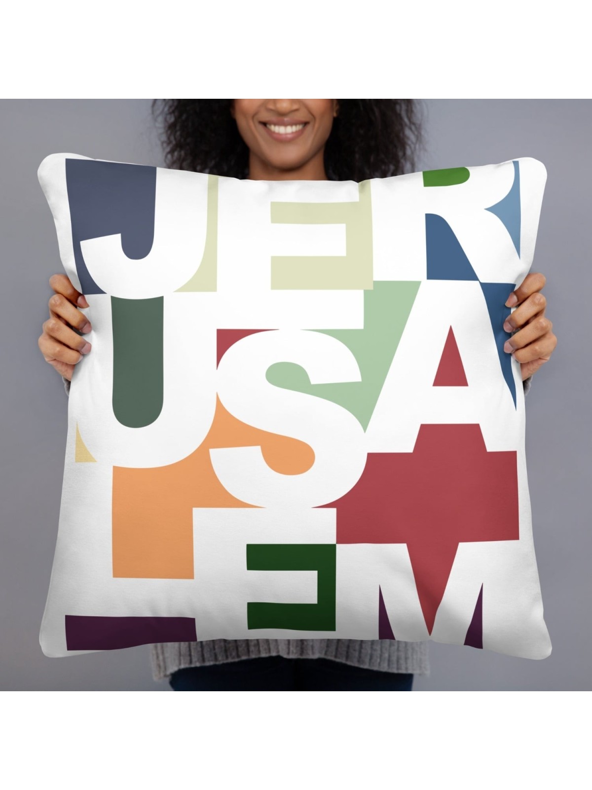 Oreiller à blocs de couleur Jérusalem