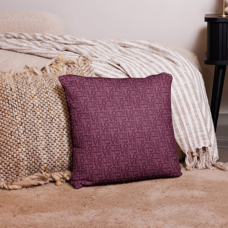Coussin décoratif violet Ahava (Amour)