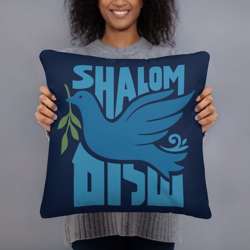 Shalom with Dove Decorative Pillow