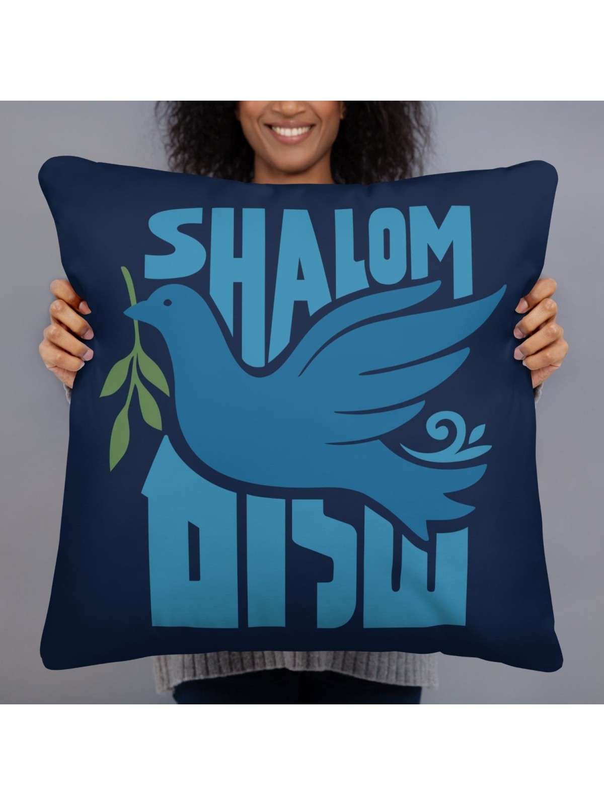 Shalom with Dove Decorative Pillow