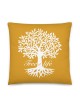 Oreiller jaune silhouette arbre de vie
