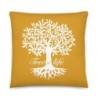 Tree of Life Silhouette Yellow Pillow