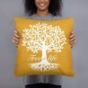 Tree of Life Silhouette Yellow Pillow