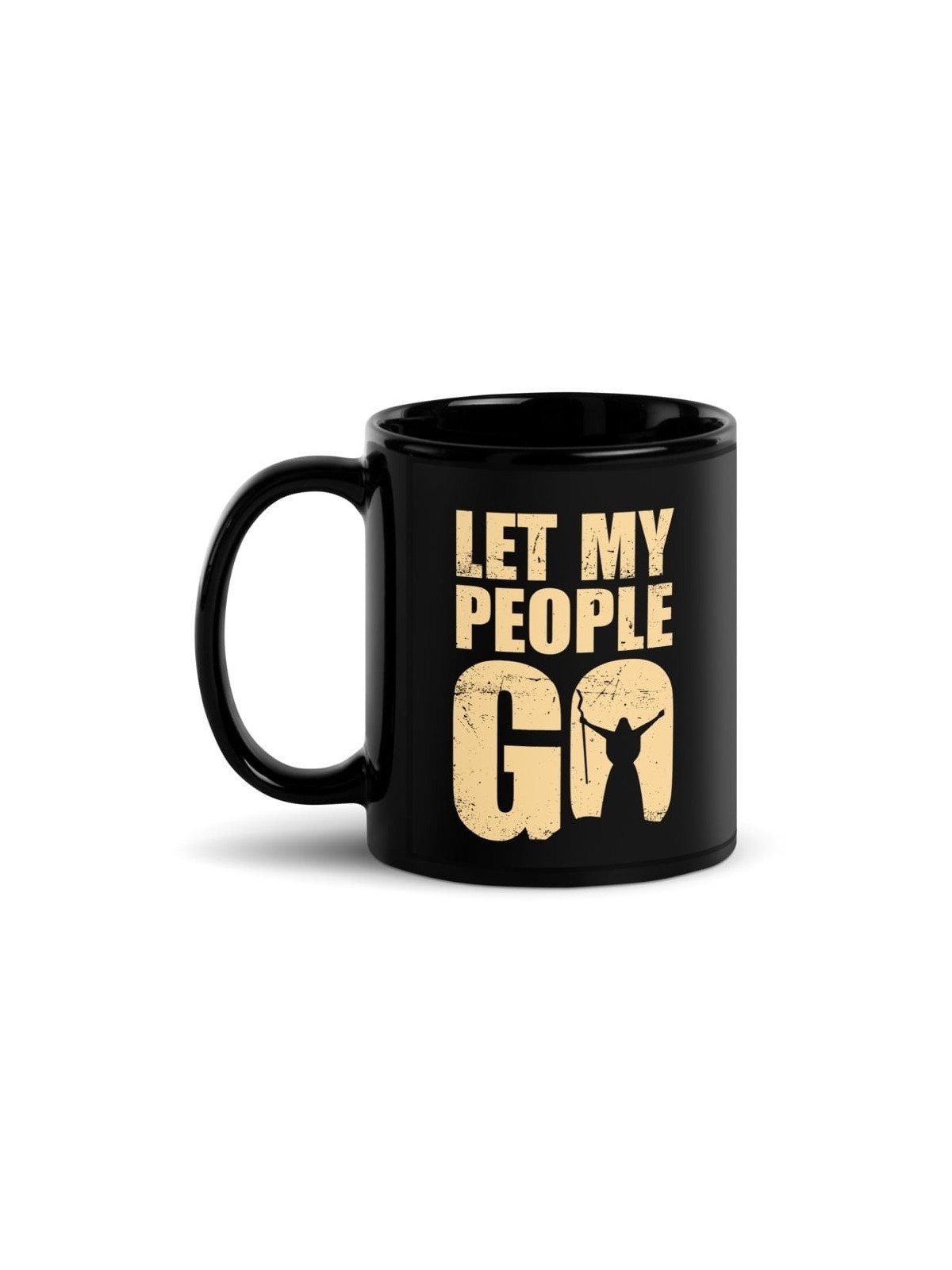 Laissez mon peuple partir tasse noire brillante