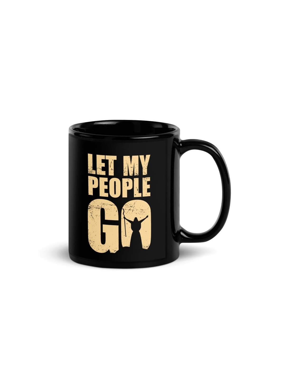 Laissez mon peuple partir tasse noire brillante