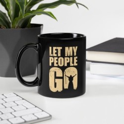 Let My People Go Black Glossy Mug