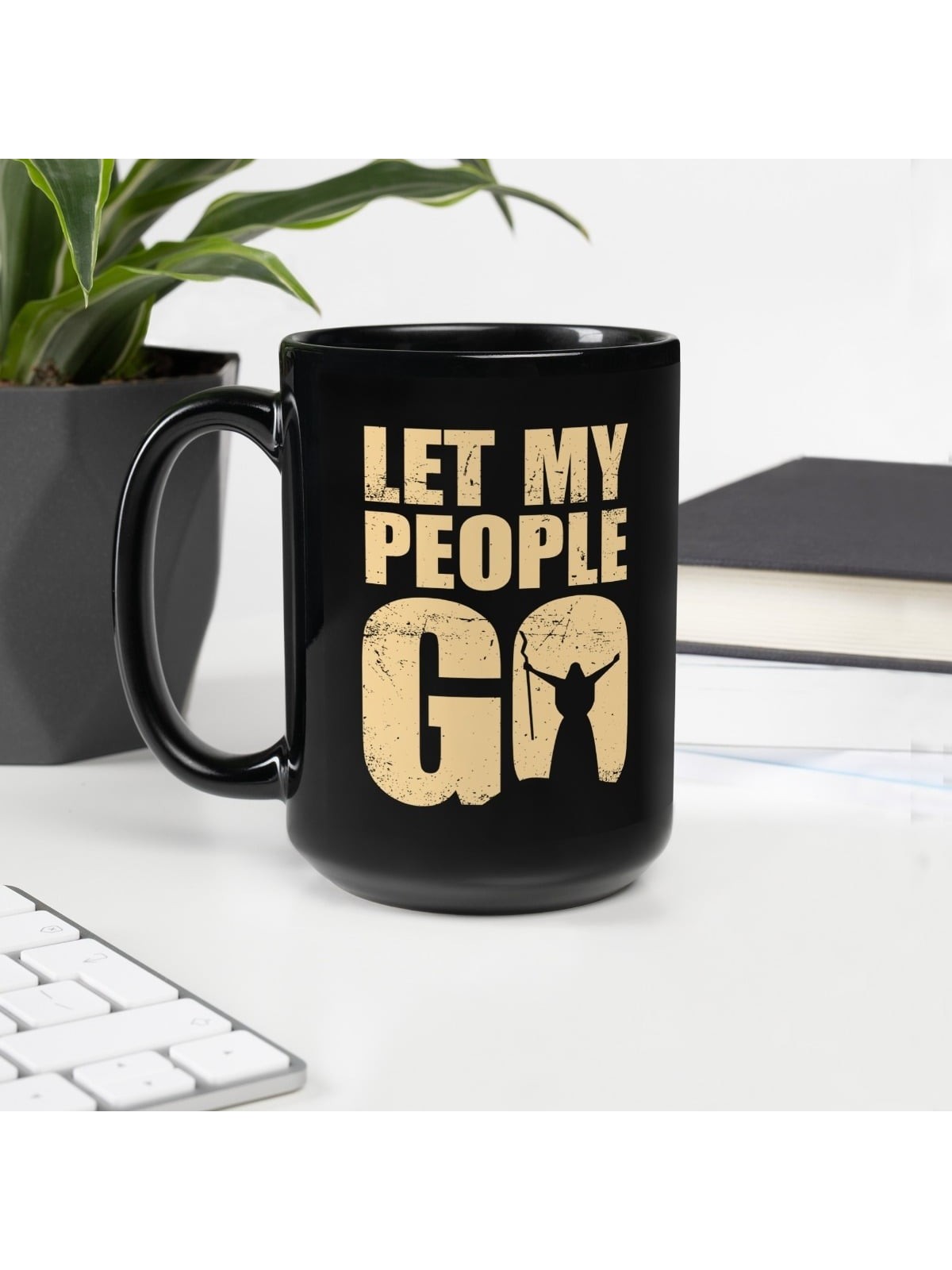 Let My People Go Black Glossy Mug