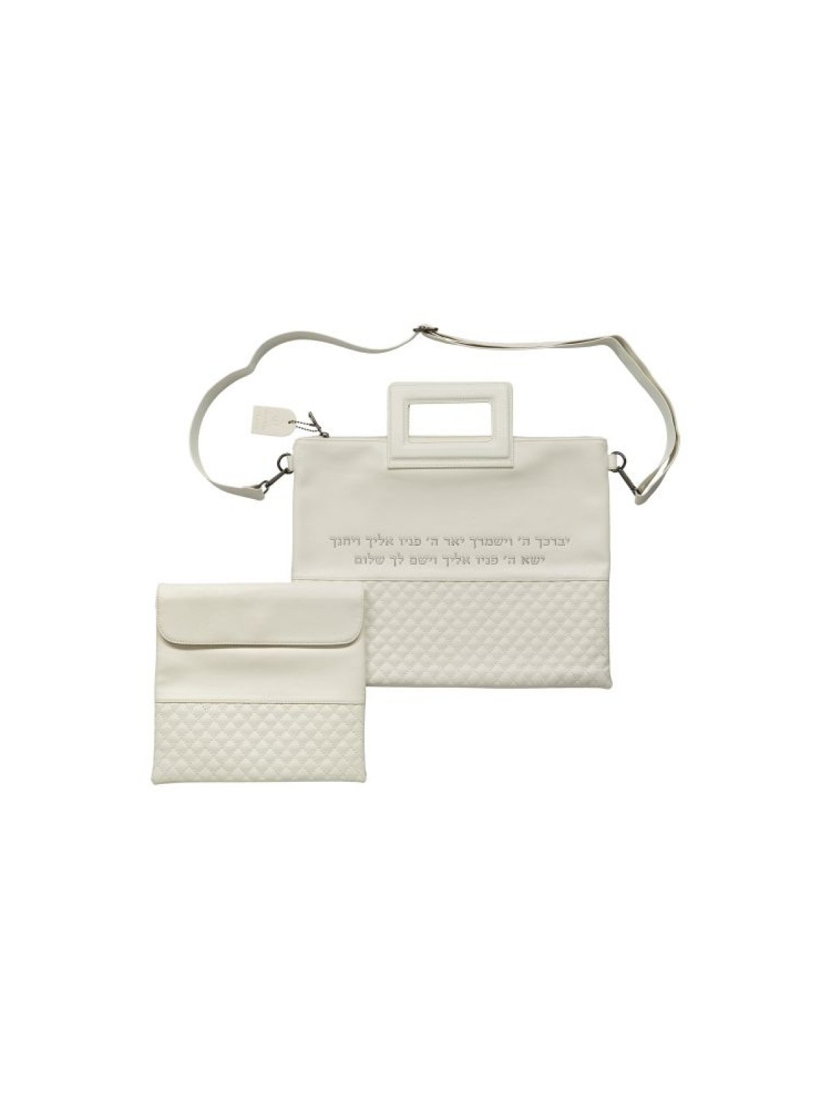 White Faux Leather Tallit and Tefillin Ba... | Jewish Gift from Israel