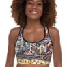 Tel Aviv Pop Art Designer Padded Sports Bra