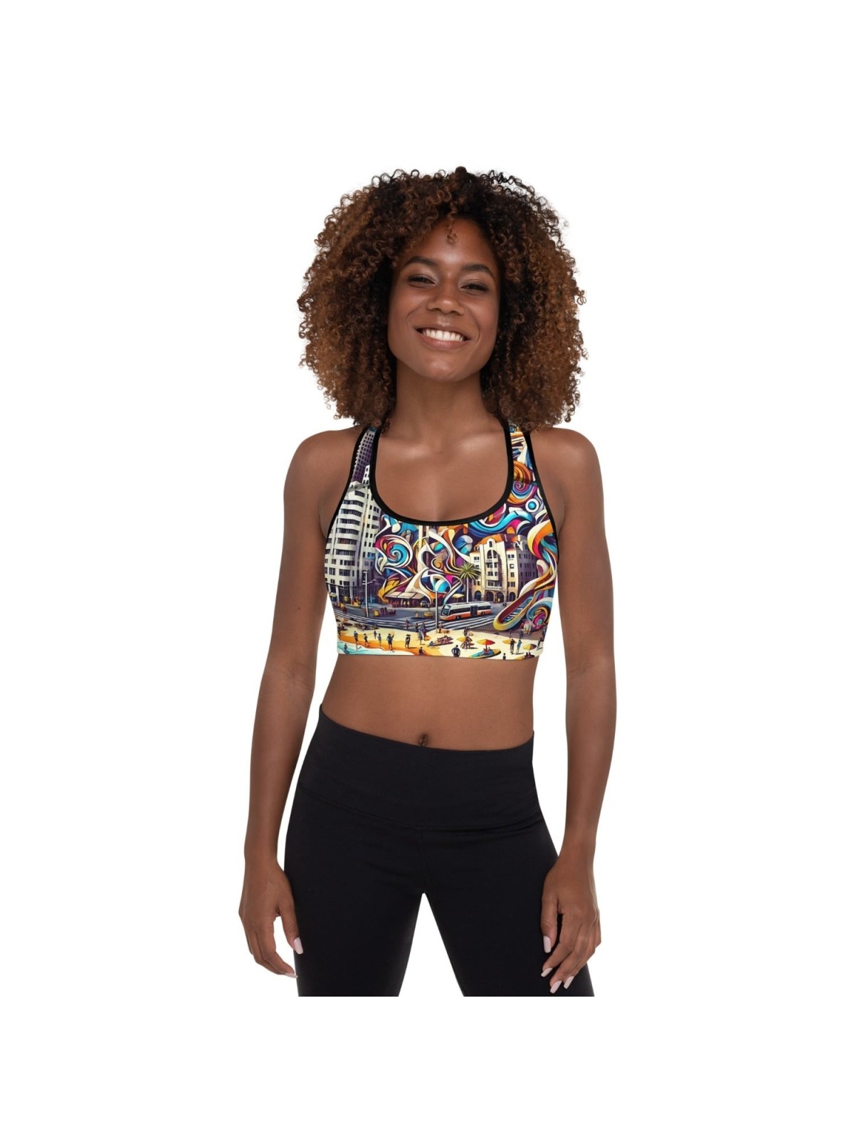Soutien-gorge de sport rembourré de créateur Pop Art de Tel Aviv