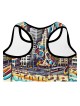 Tel Aviv Pop Art Designer Padded Sports Bra