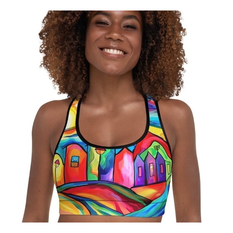 Soutien-gorge de sport rembourré de créateur Jerusalem Colors