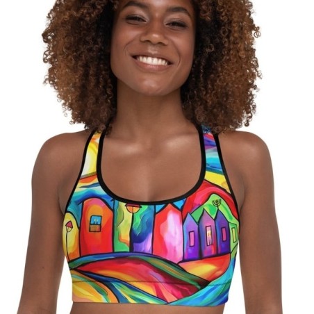 Soutien-gorge de sport rembourré de créateur Jerusalem Colors