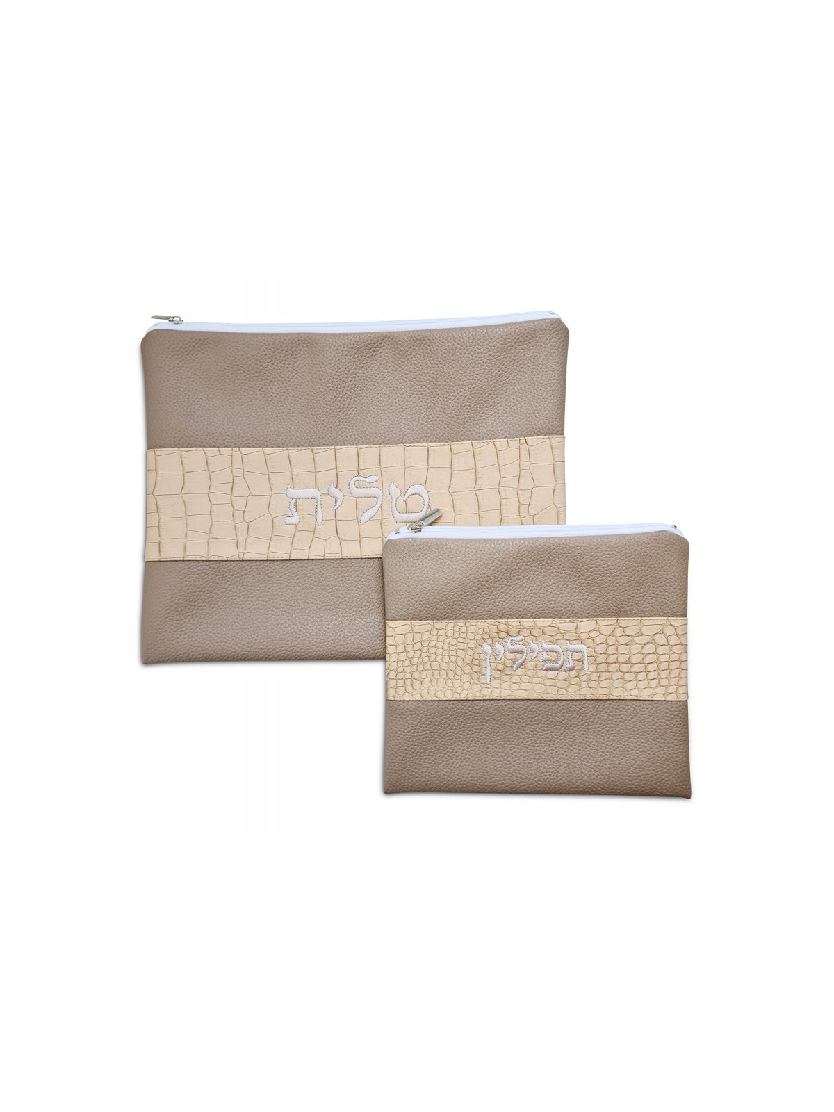 Faux Leather Tallit and Tefillin Bag Set Tw... | Talit & Tefillin Bags