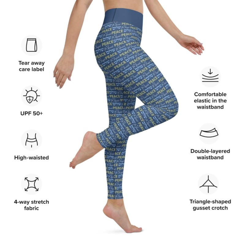 Shalom Salam Peace Designer Leggings de yoga