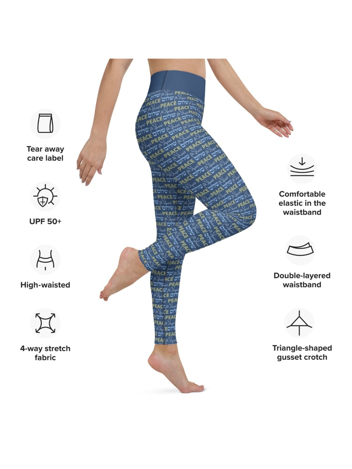 Shalom Salam Peace Designer Yoga Leggings