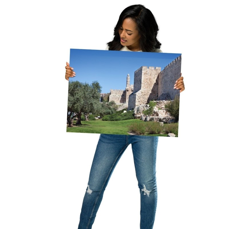 Vieille ville de Jérusalem et tour de David Photographie Poster