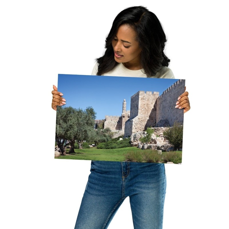 Vieille ville de Jérusalem et tour de David Photographie Poster
