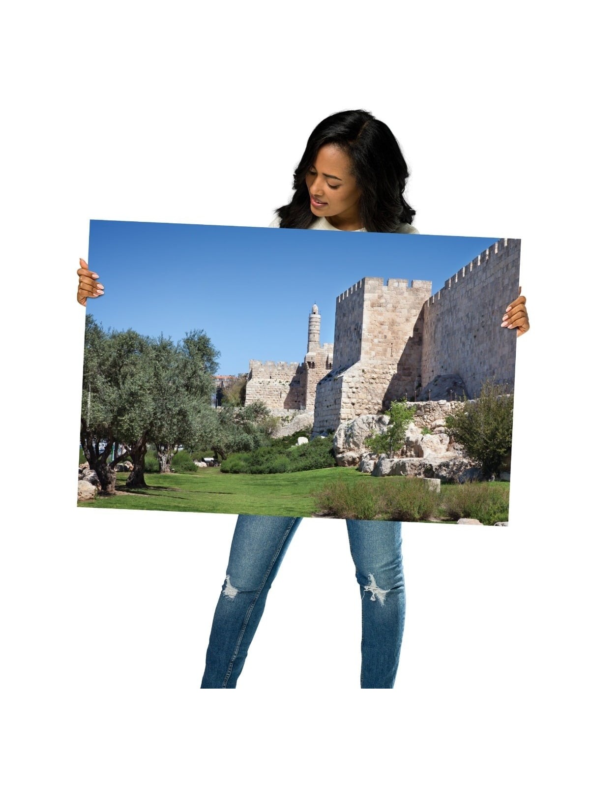 Vieille ville de Jérusalem et tour de David Photographie Poster