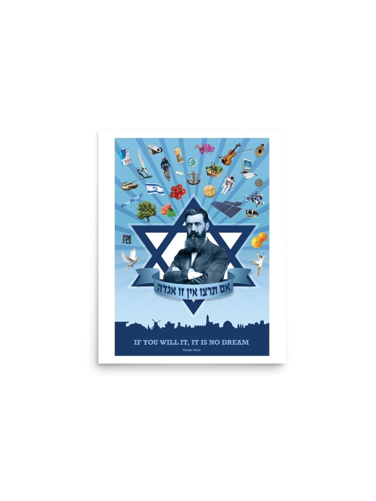 From Vision to Reality - Theodor Herzl Poster