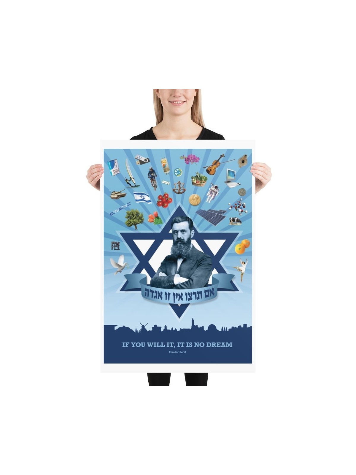De la vision à la réalité - Theodor Herzl Poster