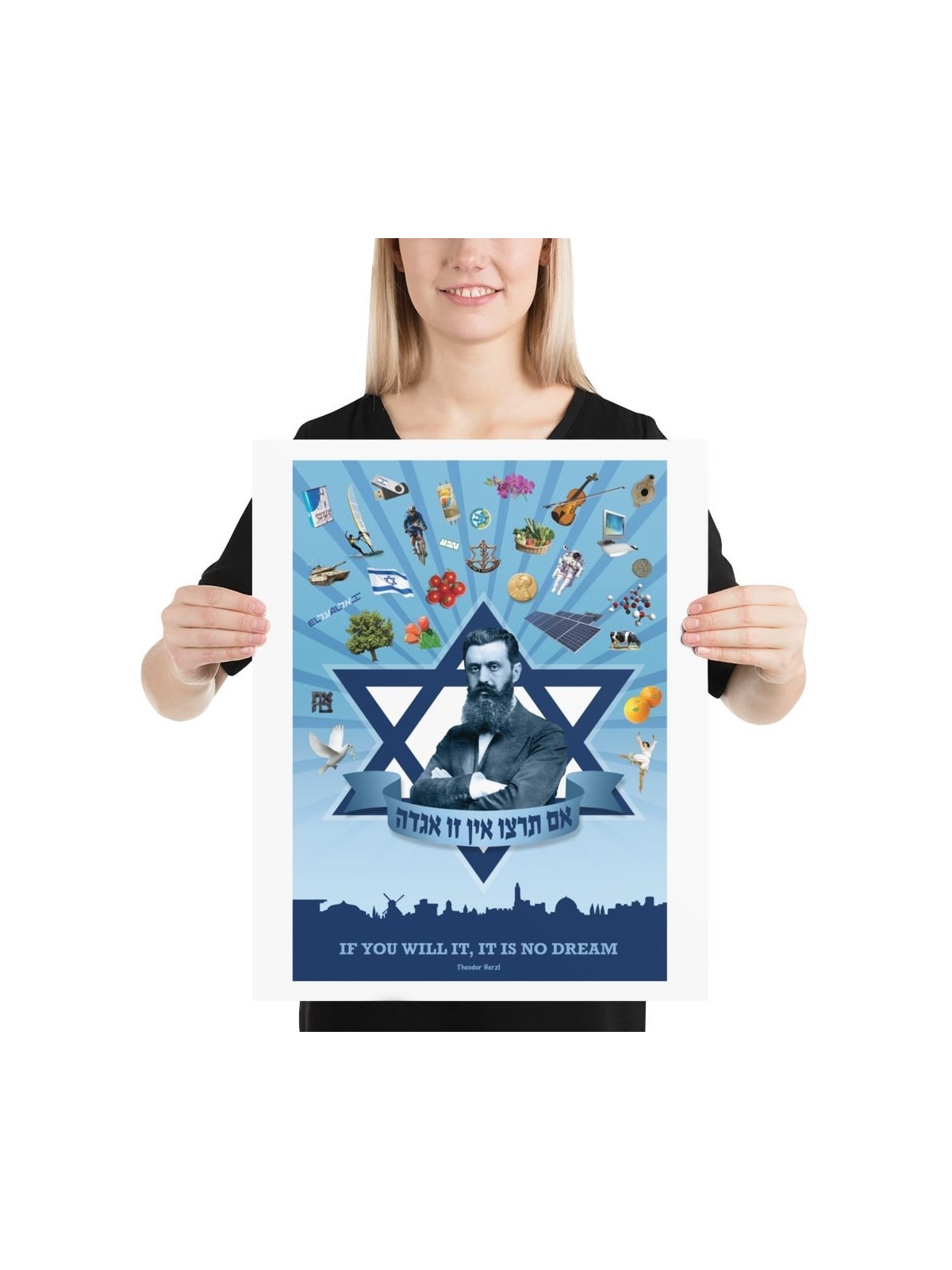 From Vision to Reality - Theodor Herzl Poster