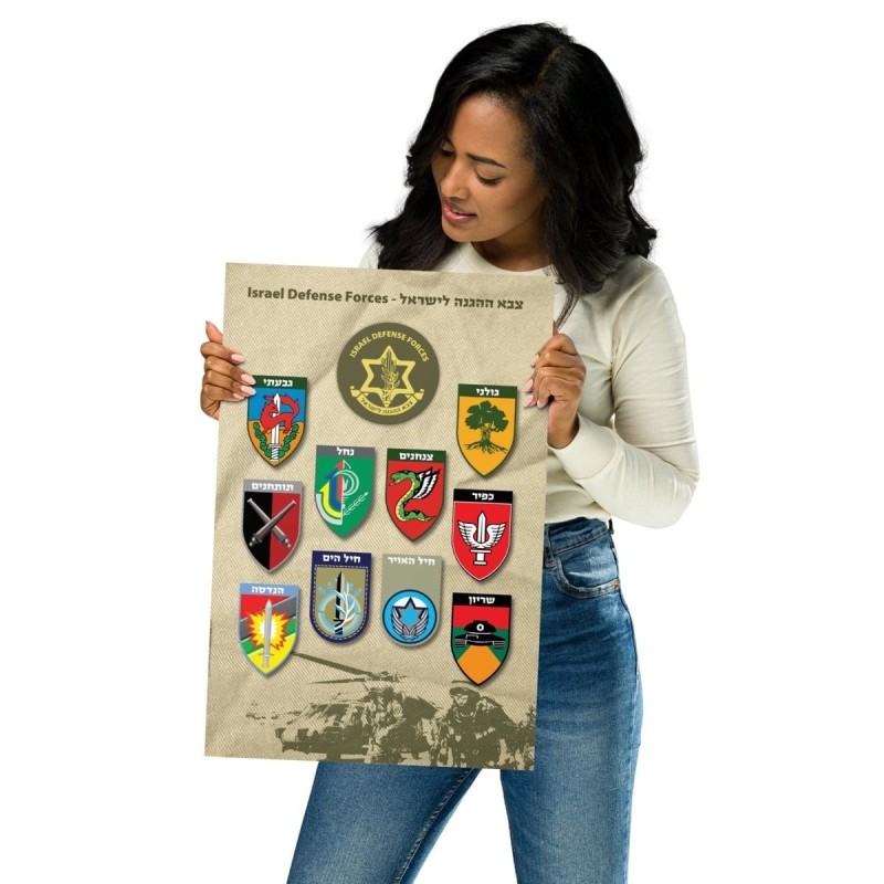 Affiche de l'armée israélienne avec insignes du corps