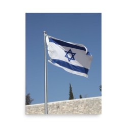 Drapeau d'Israël sur le mur Occidental Poster