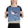 Israel Flag Over the Western Wall Poster