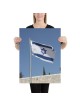 Drapeau d'Israël sur le mur Occidental Poster