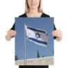 Israel Flag Over the Western Wall Poster