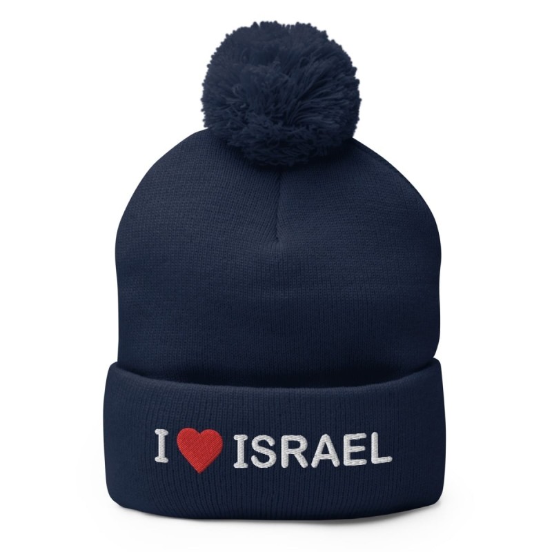 Bonnet à pompon J'aime Israël