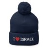 I Love Israel Pom-Pom Beanie