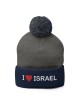 Bonnet à pompon J'aime Israël