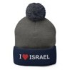 I Love Israel Pom-Pom Beanie