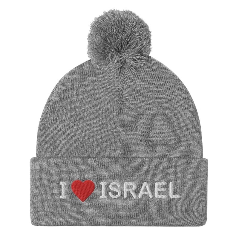 I Love Israel Pom-Pom Beanie