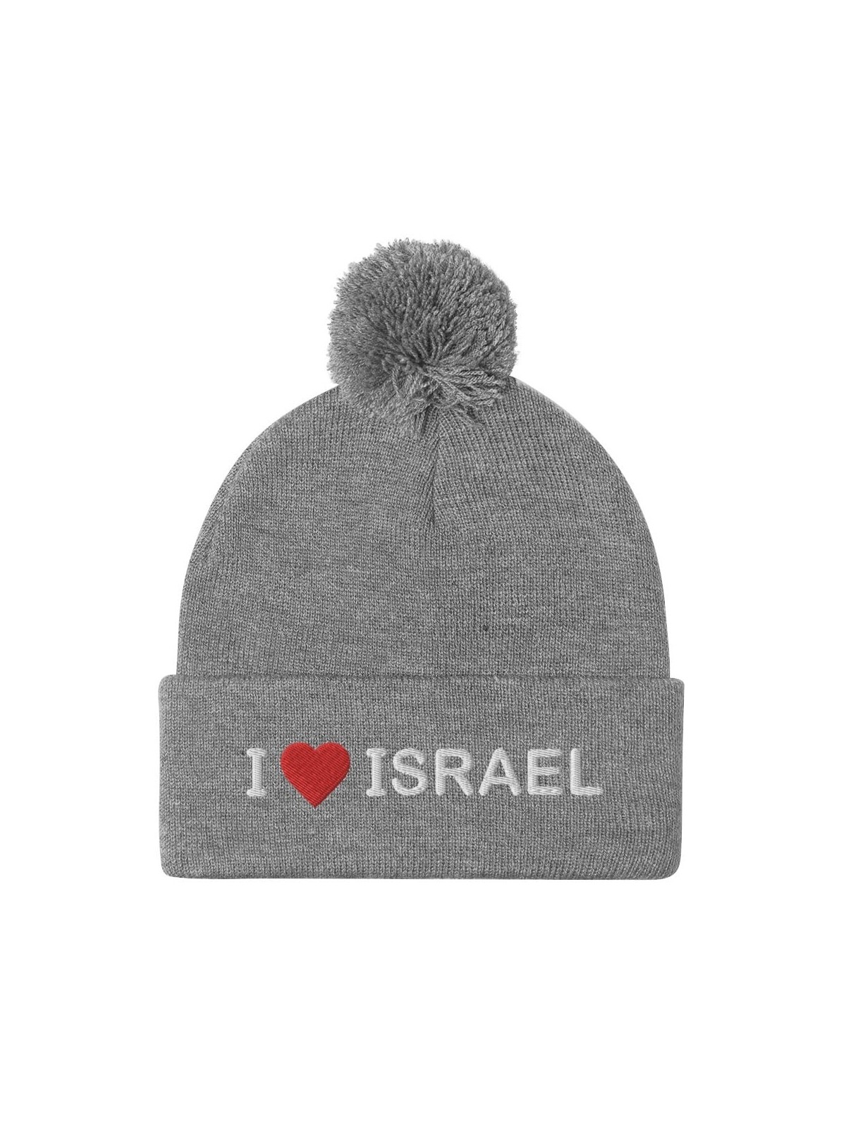 I Love Israel Pom-Pom Beanie