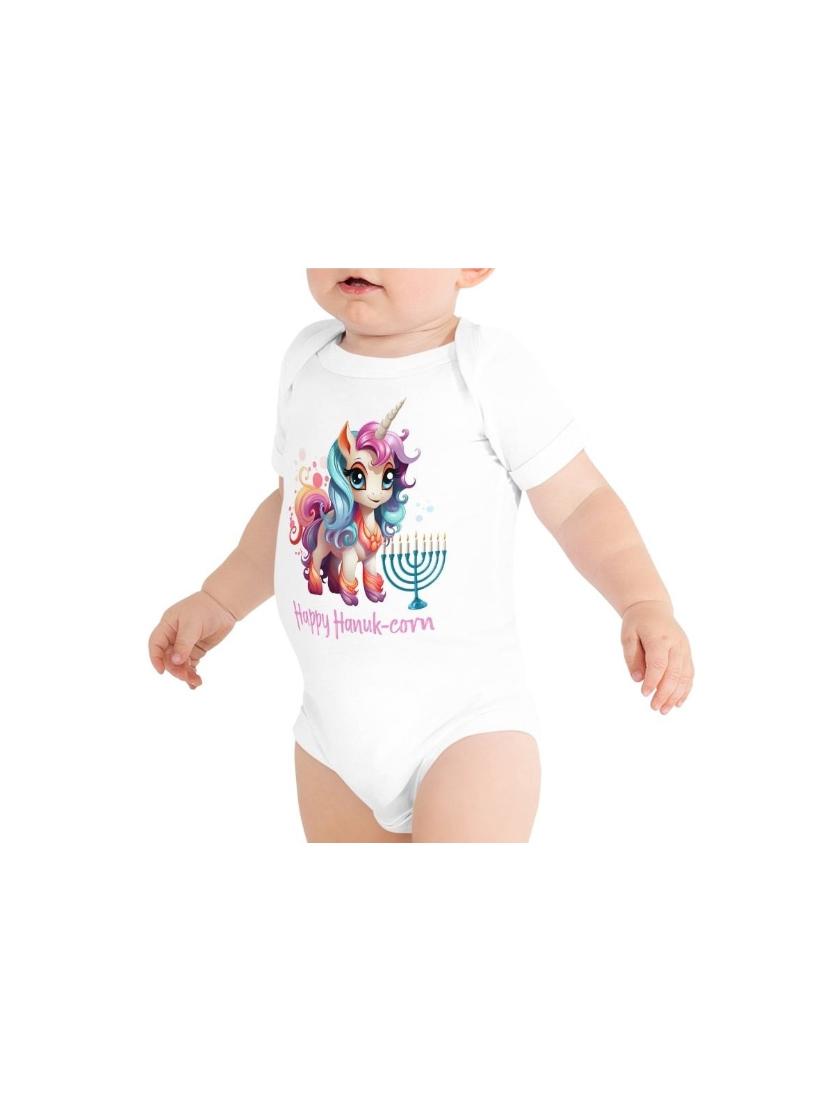 Happy Hanuk-Corn Baby Short Sleeve Onesie