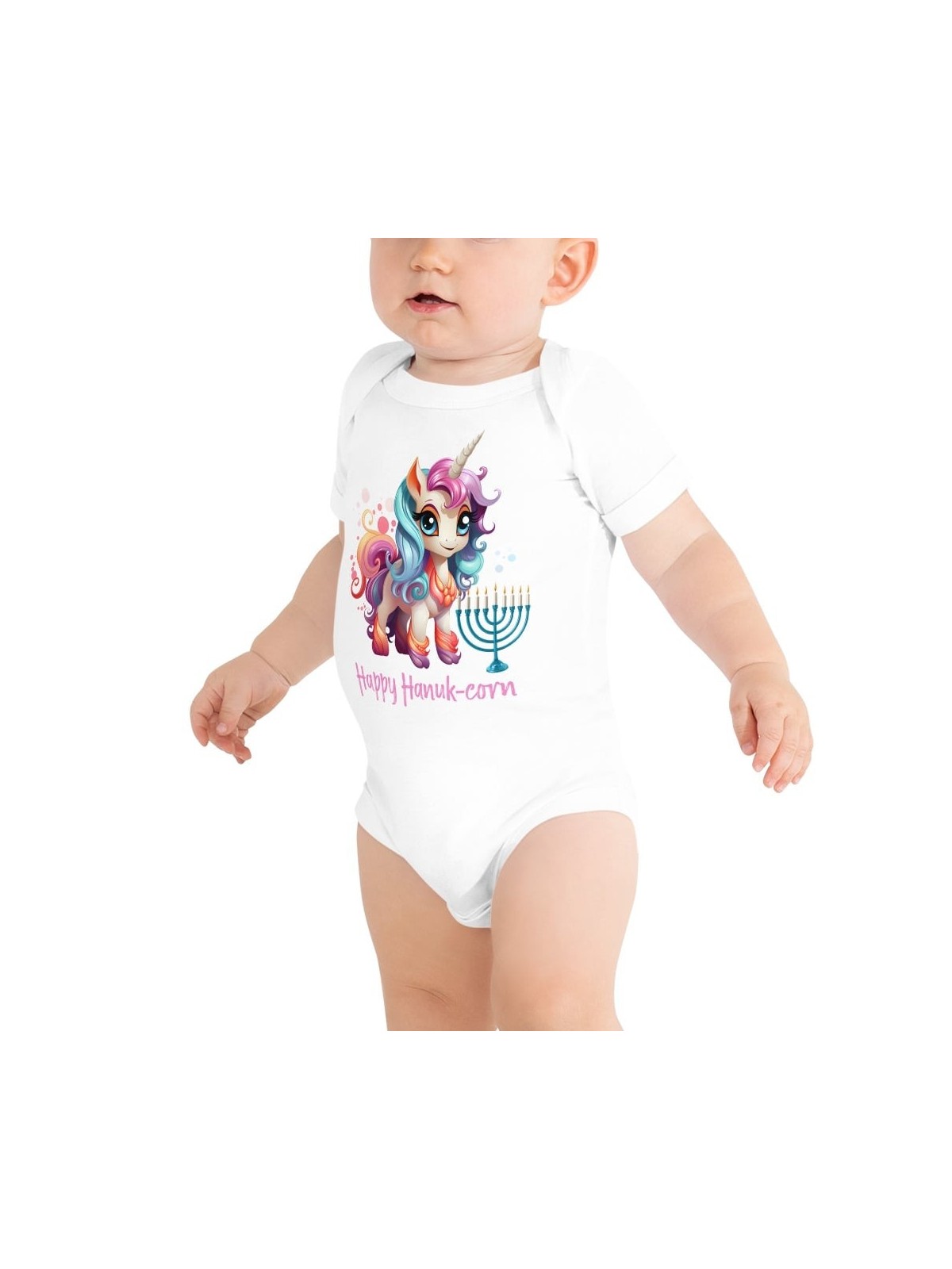 Happy Hanuk-Corn Baby Short Sleeve Onesie