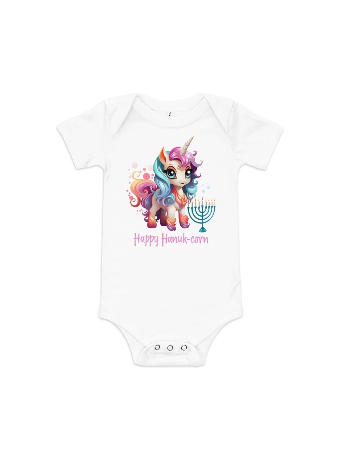 Happy Hanuk-Corn Baby Short Sleeve Onesie