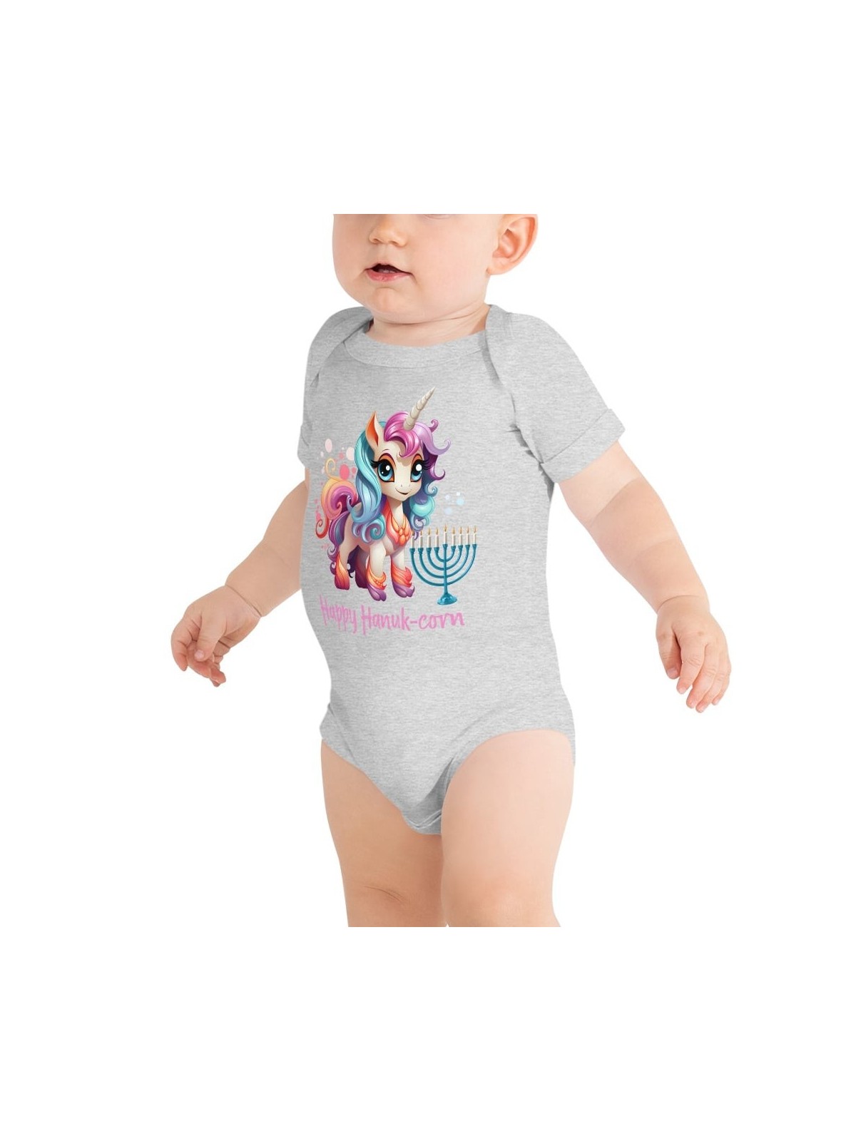 Happy Hanuk-Corn Baby Short Sleeve Onesie