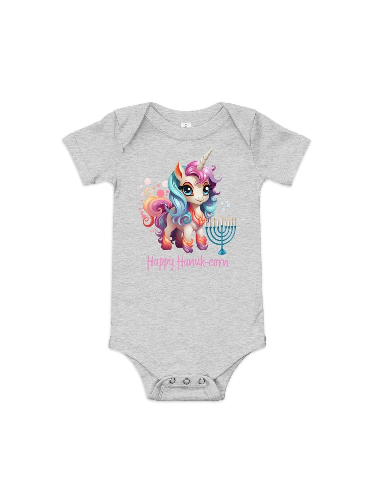 Happy Hanuk-Corn Baby Short Sleeve Onesie