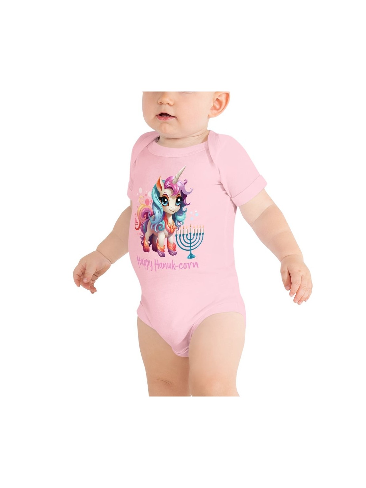 Happy Hanuk-Corn Baby Short Sleeve Onesie