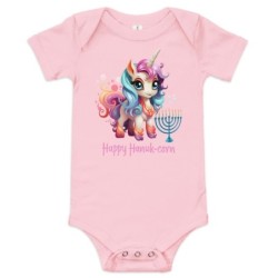 Happy Hanuk-Corn Baby Short Sleeve Onesie