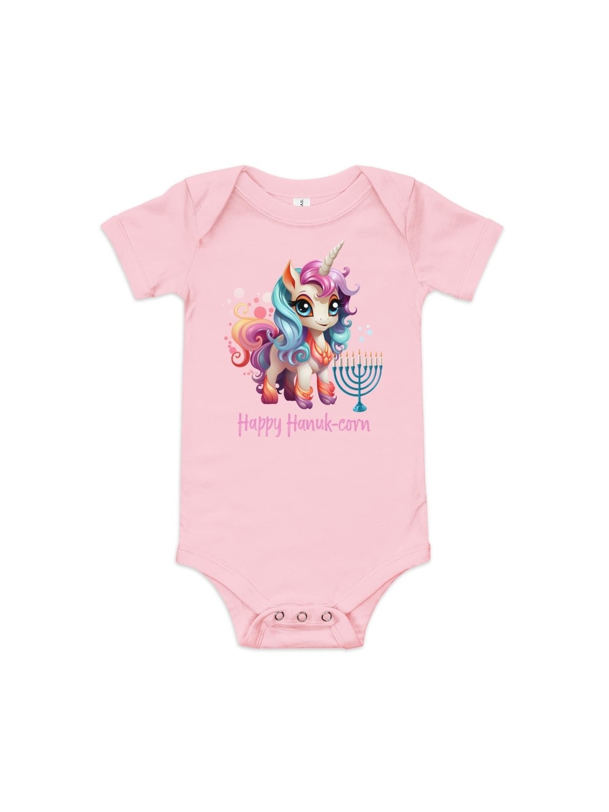 Happy Hanuk-Corn Baby Short Sleeve Onesie