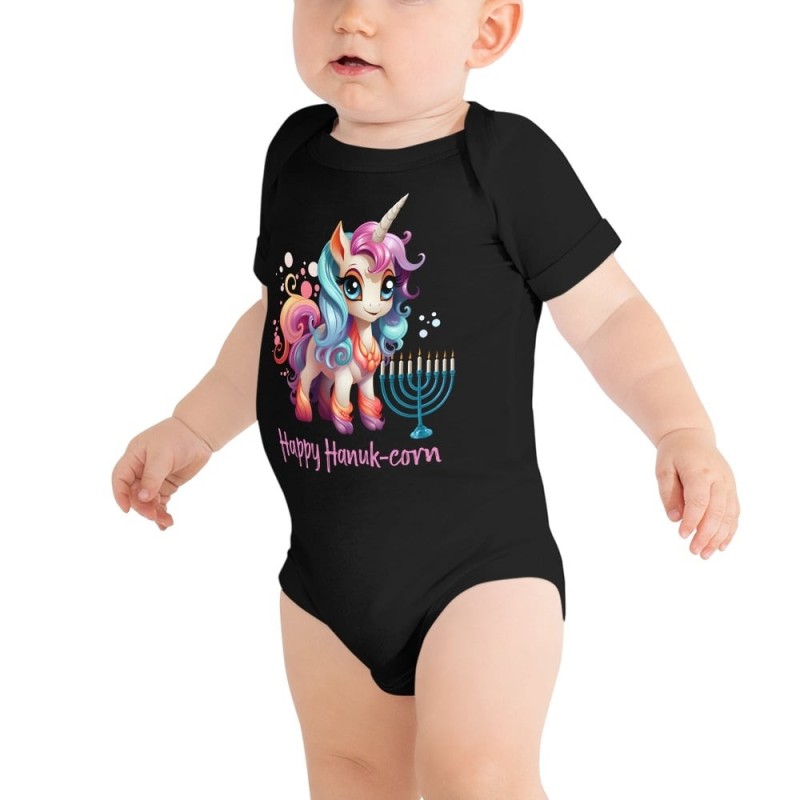 Happy Hanuk-Corn Baby Short Sleeve Onesie