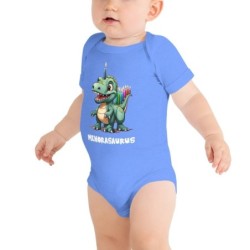 Hanukkah Menorasaurus Short Sleeve Baby Bodysuit Onesie