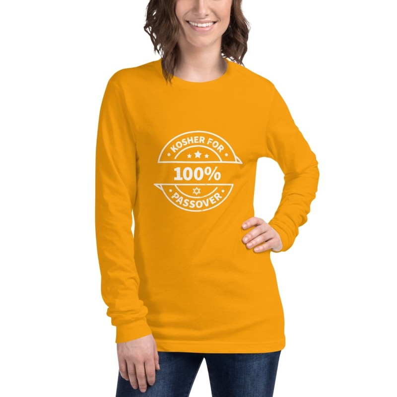 100% Kosher for Passover Unisex Long Sleeve Tee
