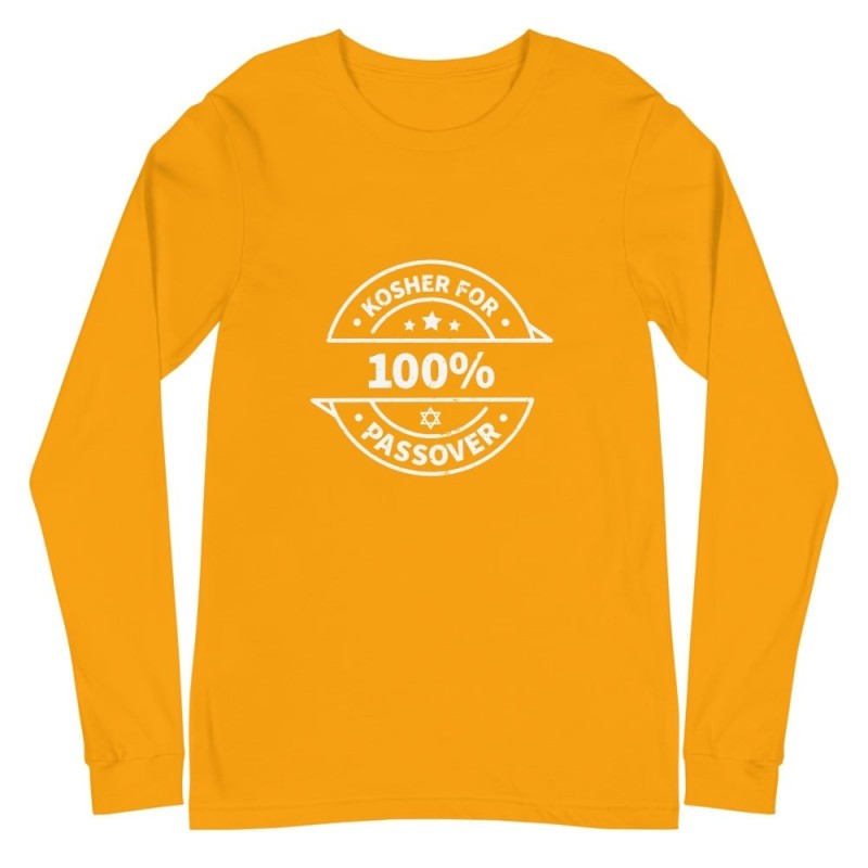 100% Kosher for Passover Unisex Long Sleeve Tee